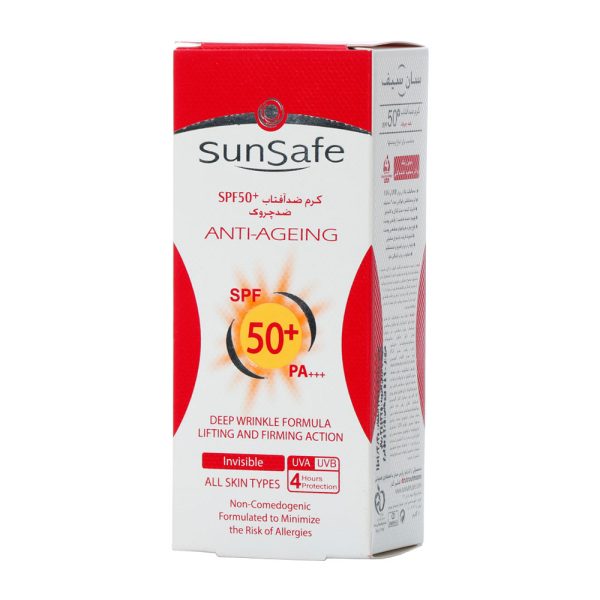 کرم ضد آفتاب +SPF 50 ضد چروک سان سیف (50 گرم)